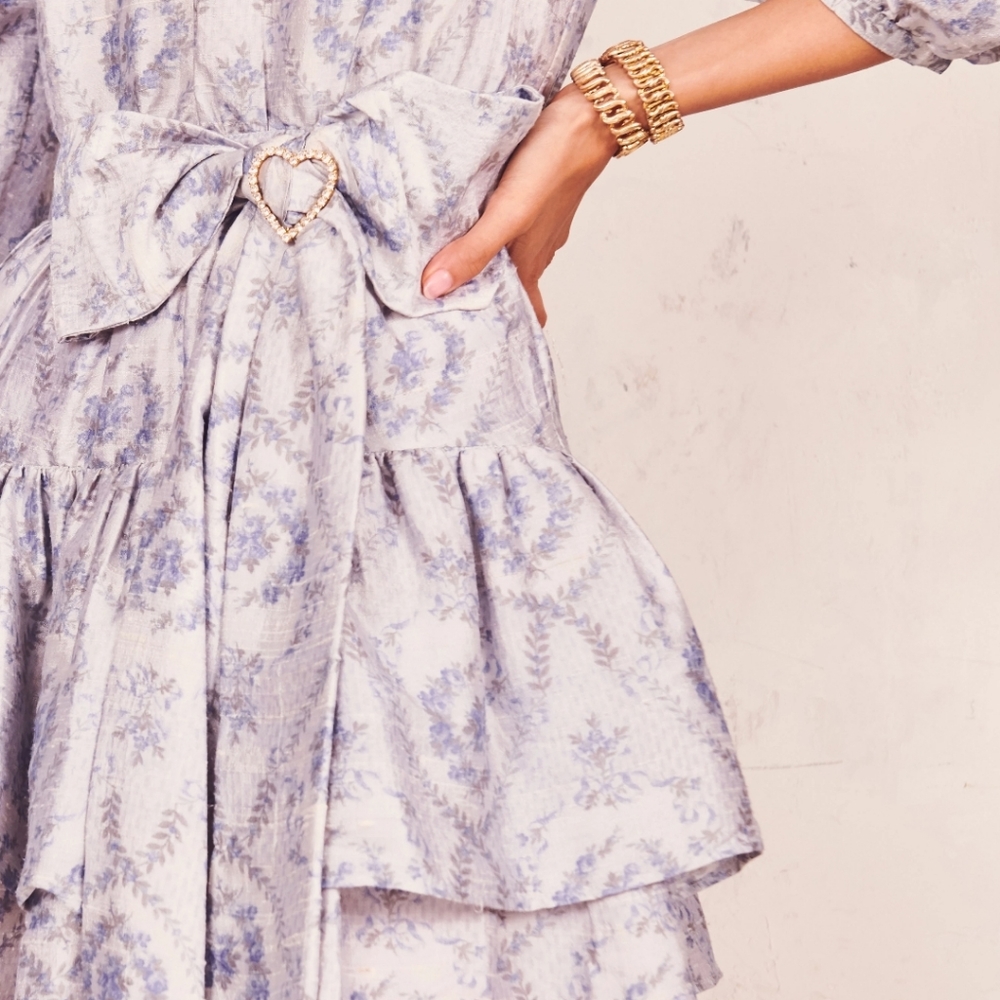 Loveshackfancy Bow Pearla Dress Blue Haze Revolve - Picture 5 of 8